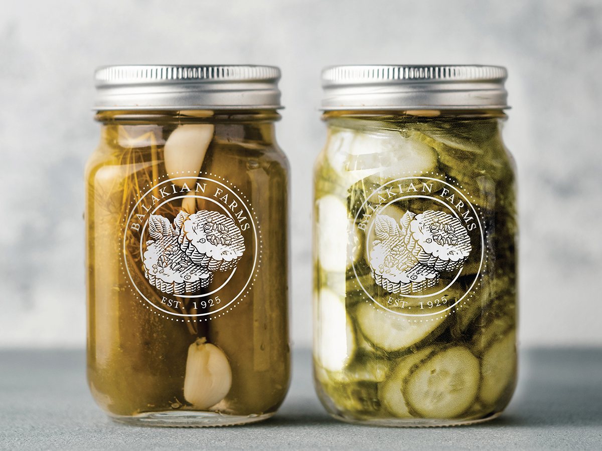 Balakian Farms specialty pickles in glass jars