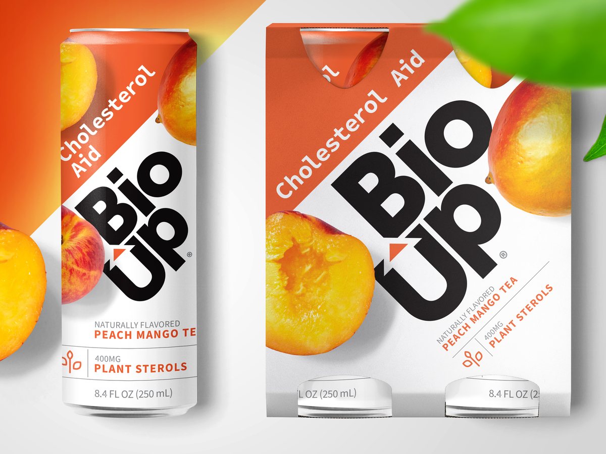 Bio-Up Cholesterol Aid can and 4-pack case side by side