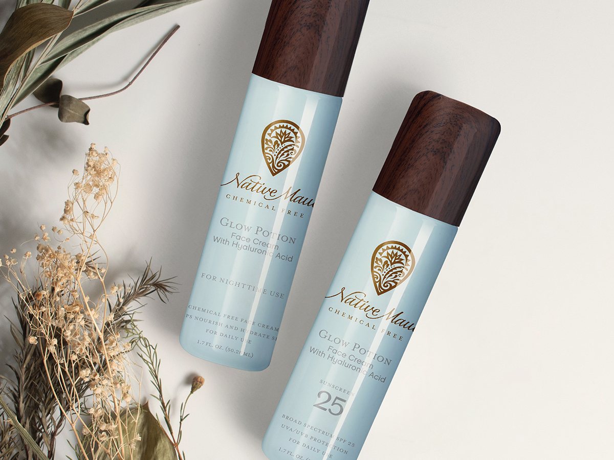 Native Maui Glow Potion face cream with hyaluronic acid