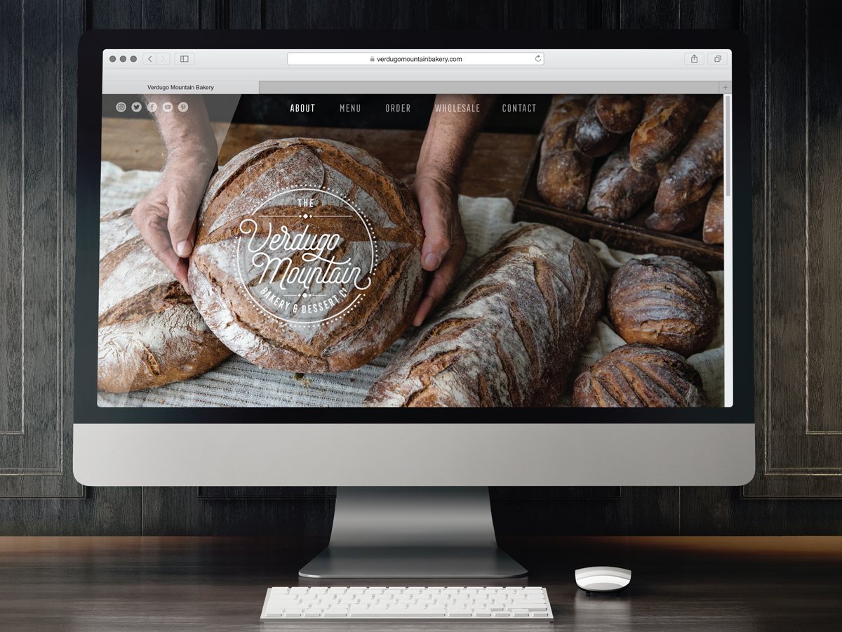 The Verdugo Mountain Bakery website homepage mockup
